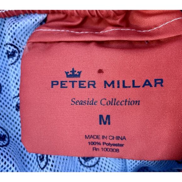 PETER MILLAR Seaside Swim Trunks w/ Koozie Men’s Blue Sz. M New Beach‎ Casual - Picture 4 of 9